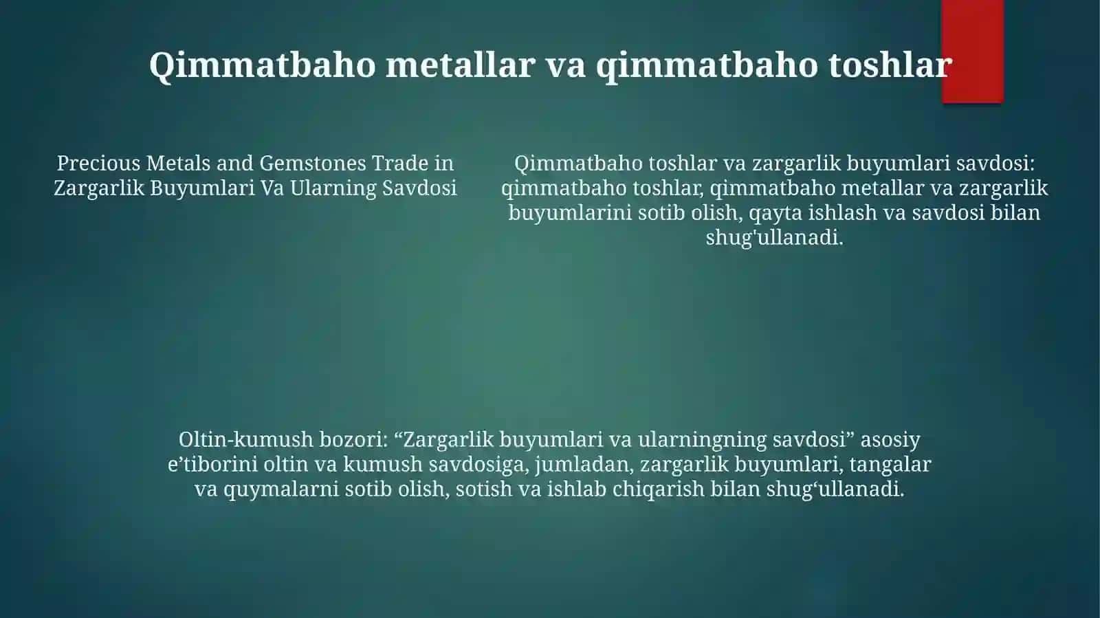 Zargarlik Buyumlari Va Ularning Savdosi 4