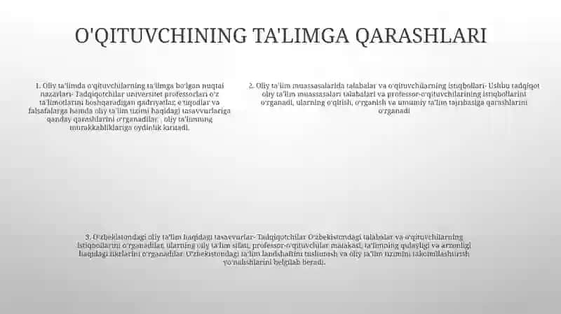 Oliy OʻQuv Yurtlari Talabalar Va OʻQituvchilar Nigohida 4