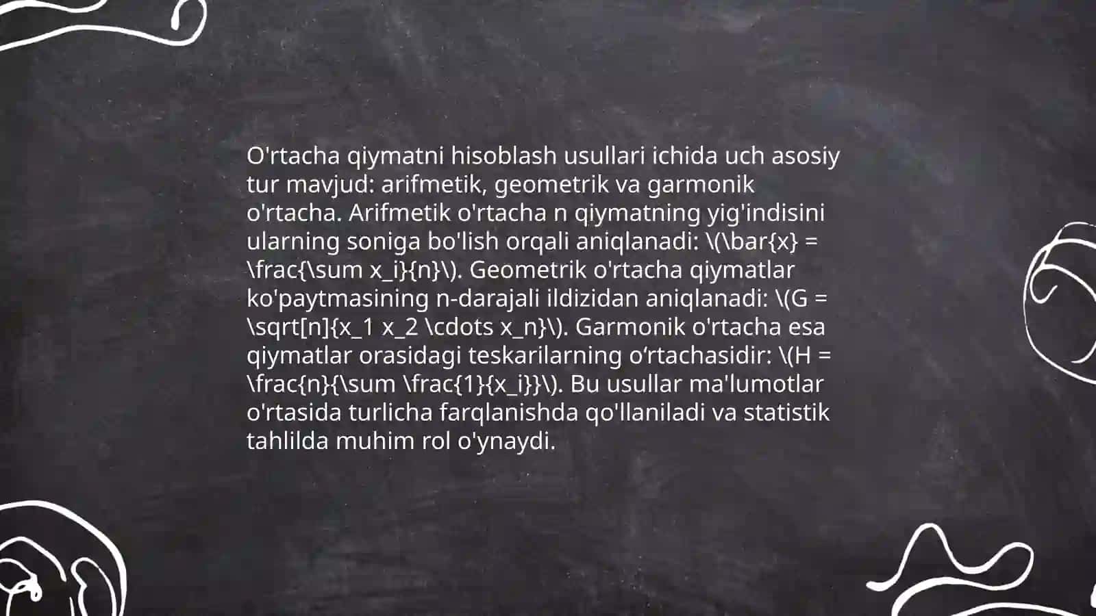 O'rtacha Qiymat va R-korrellatsiya Koeffitsienti 4