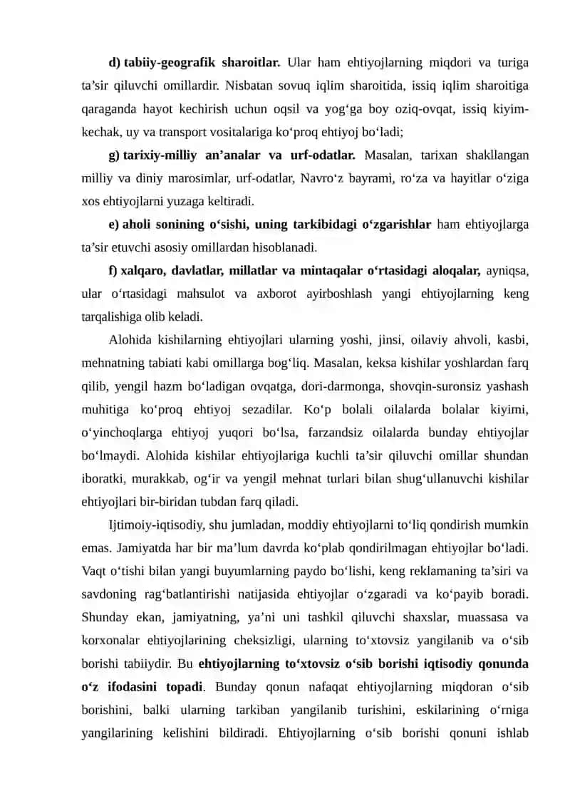 Ijtimoiy-iqtisodiy ehtiyojlar, ularning turlari va turkumlanishi 4