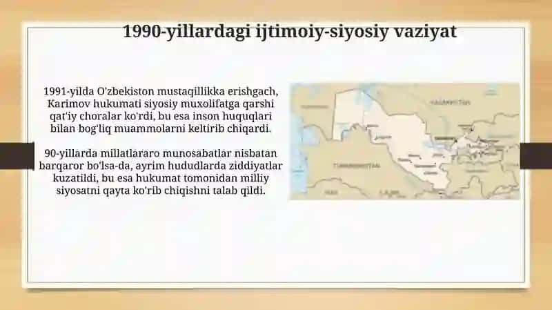 80-90 yillarda O'zbekistondagi ijtimoiy-siyosiy va iqtisodiy ahvol 4