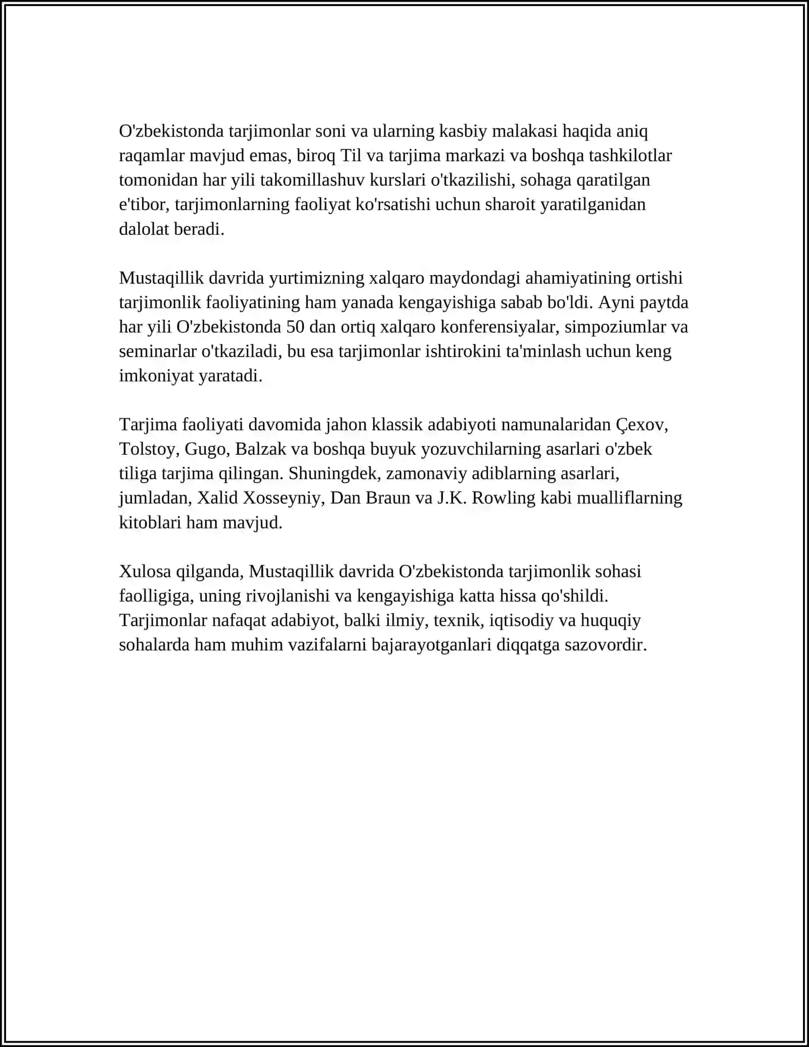 MUSTAQILLIK YILLARIDA QURʼONNING OʻZBEK TILIGA TARJIMA QILINISHI VA TAVSIRLARI 4