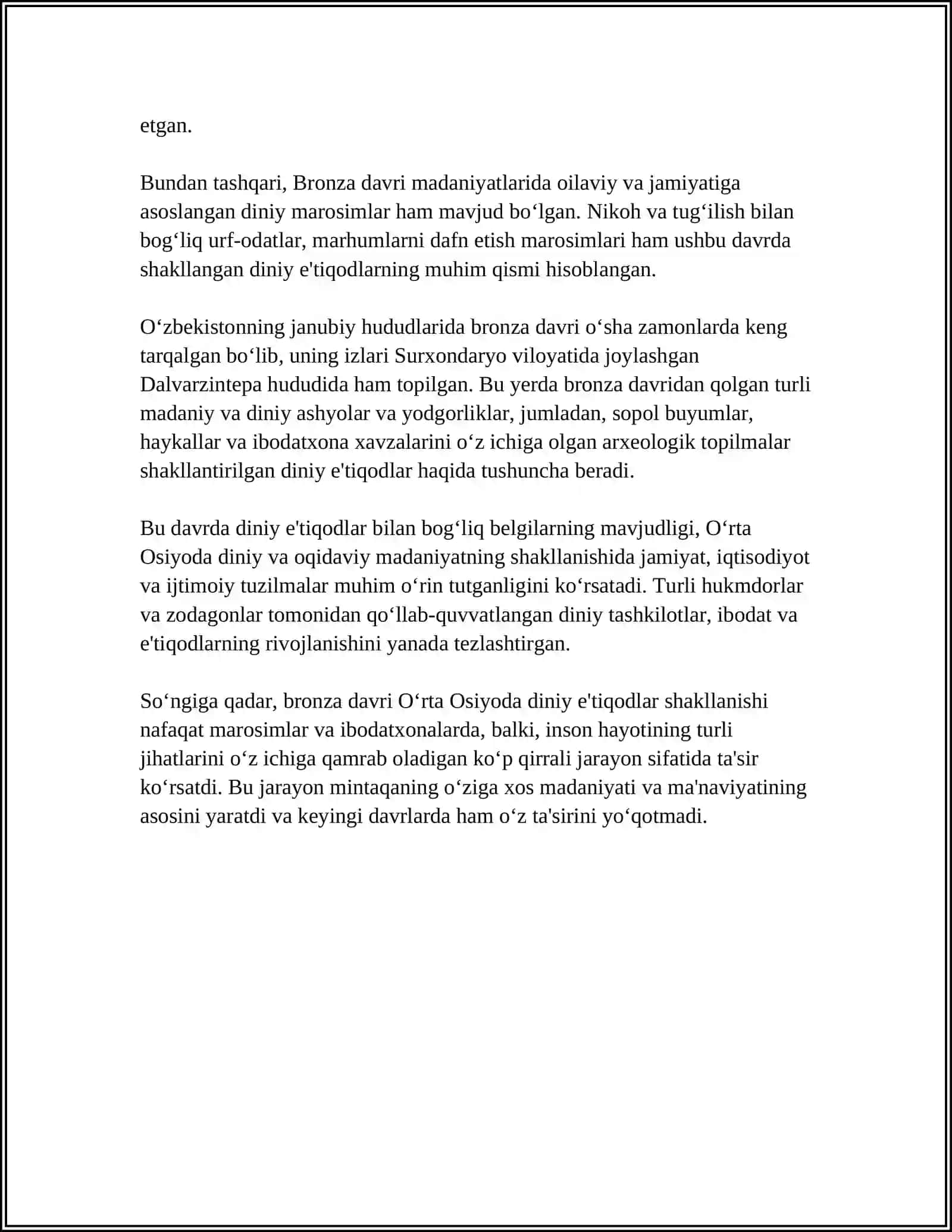 BRONZA DAVRINDA ORTA OSIYO AHOLISINI DINIY ETIQOTLARI 4