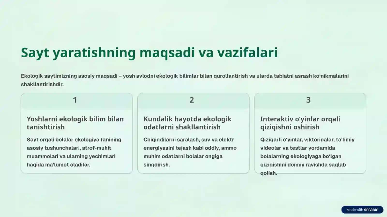 Ekologiya Sayti: Maktab O‘quvchilari Uchun Qiziqarli Loyihamiz 4