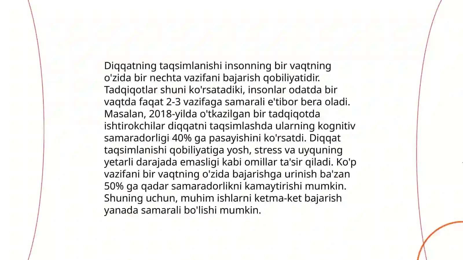 Diqqat xususiyatlari. Idrok etishda fon va figura. Konvergensiya va divergensiya 4