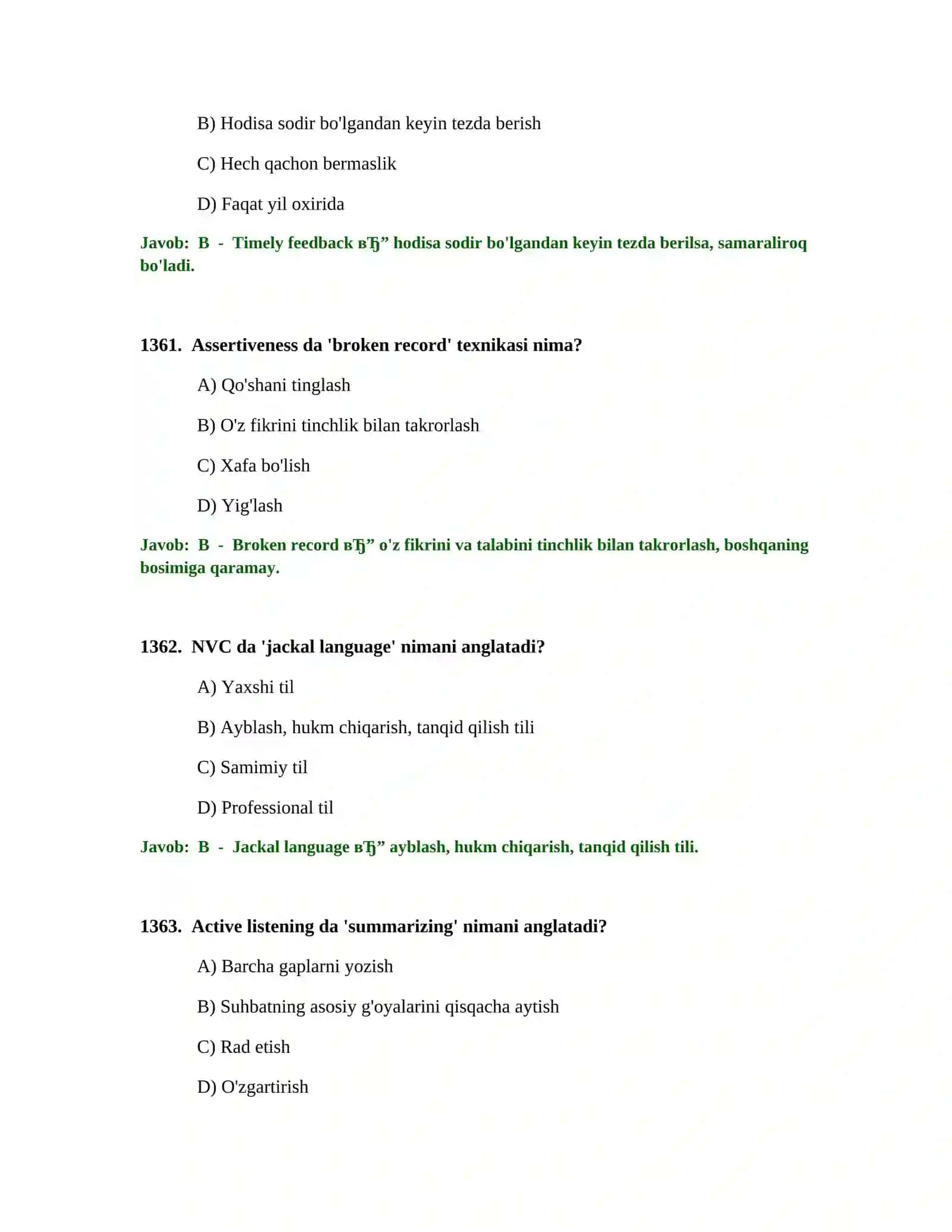 BOSHLANG'ICH TA'LIM O'QITUVCHISI TEST SINOVLARI 4