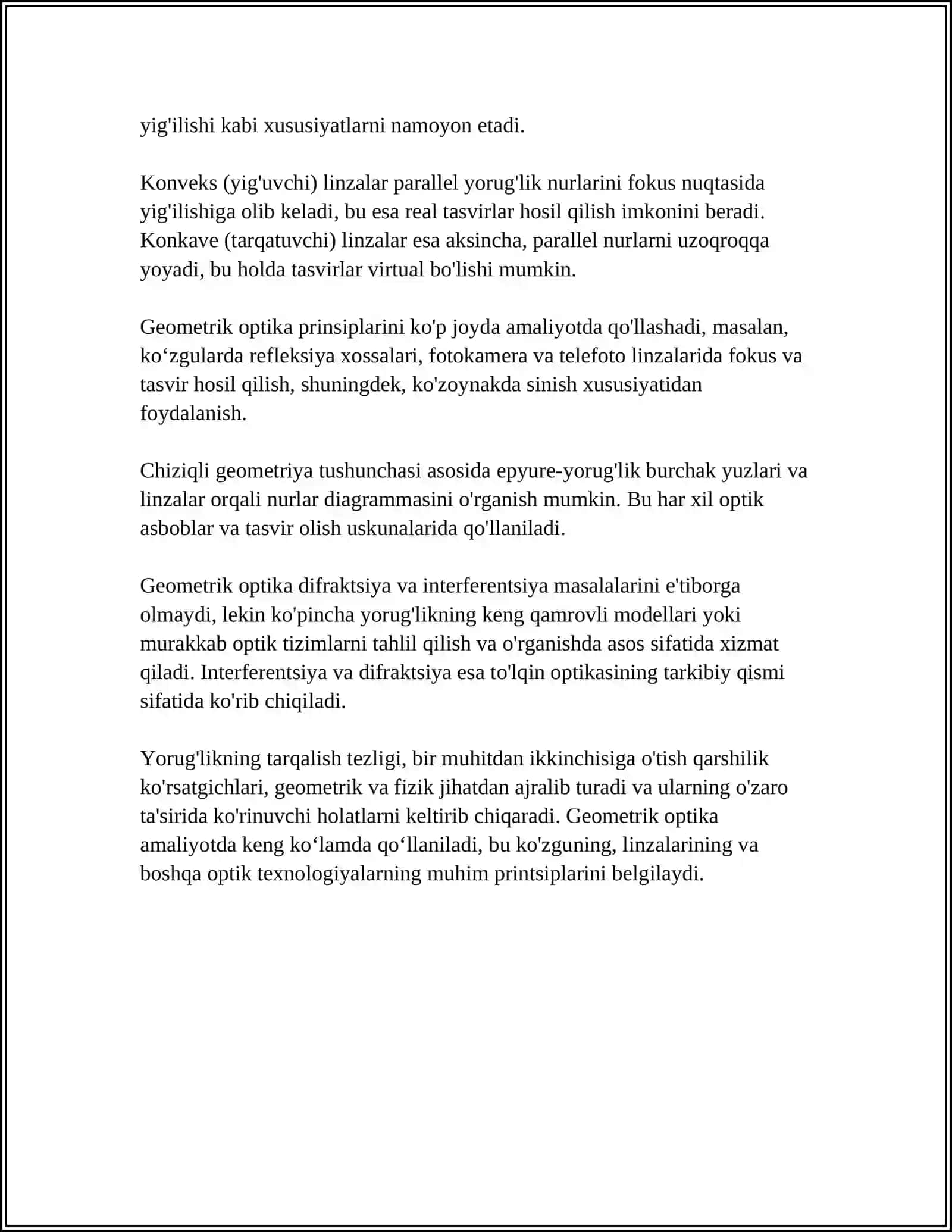 GEOMETRIK OPTIKA QONUNLARI 4