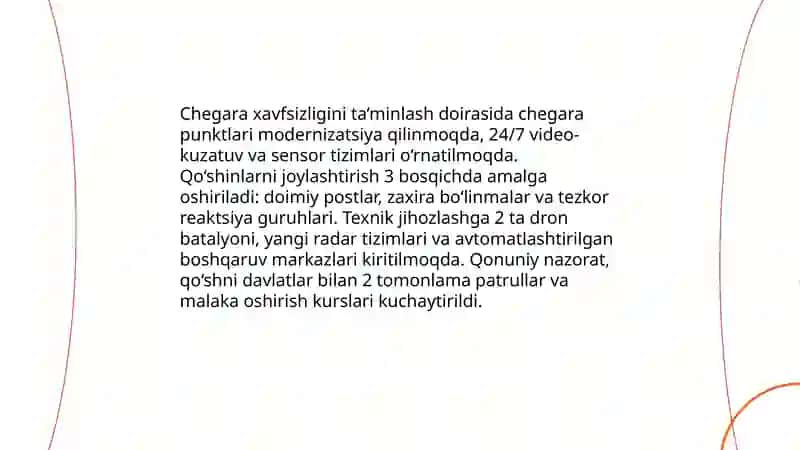 Milliy xavfsizlikni ta’minlash borasida amalga oshirilayotgan ishlar 4