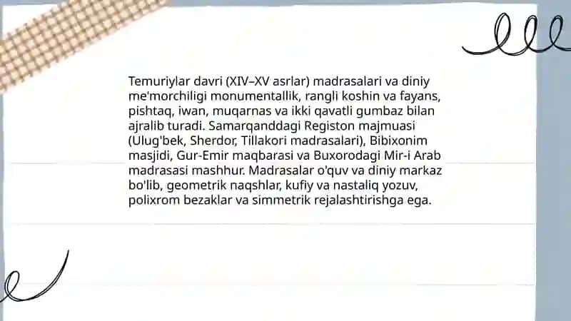 Amir Temur va temuriylar davri san‘ati 4