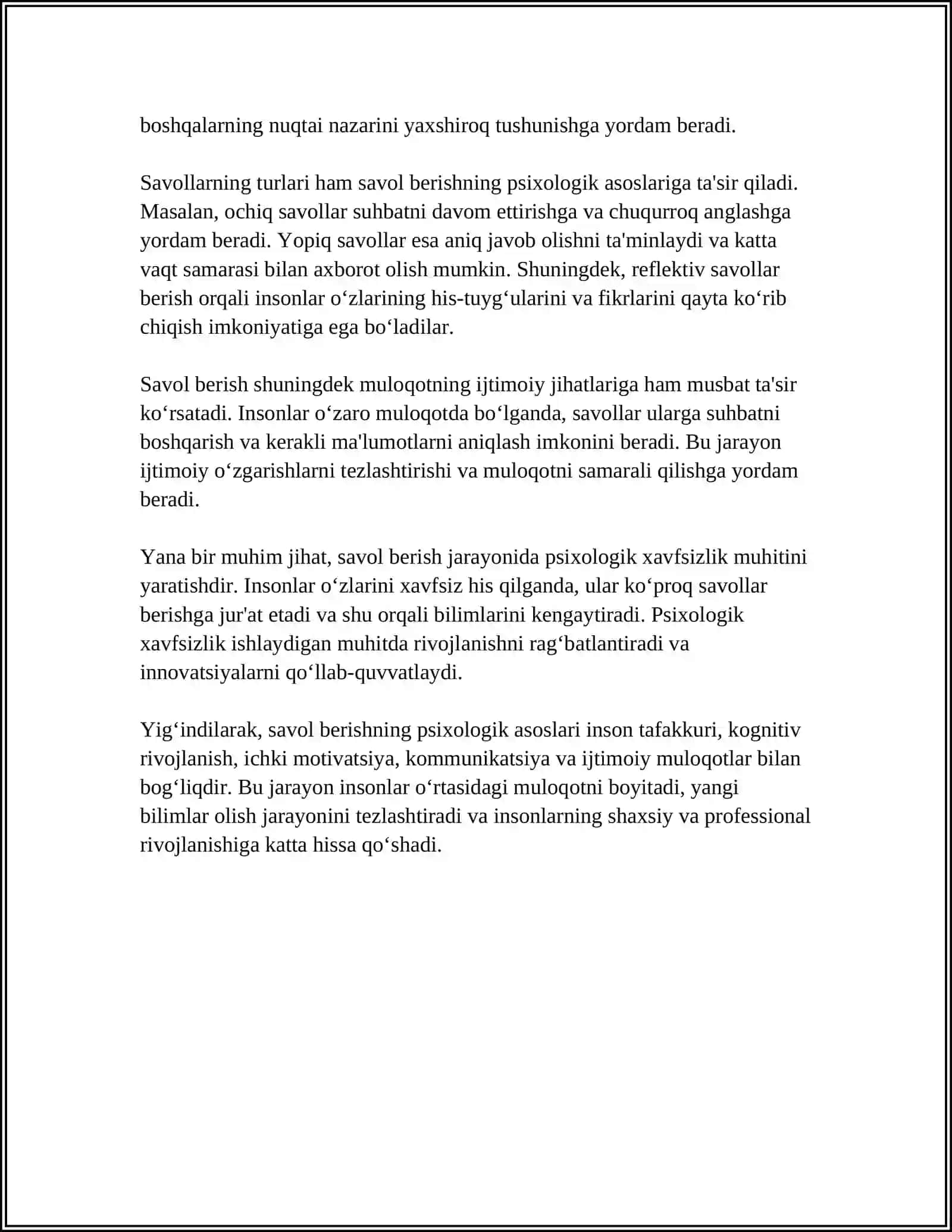 SOʻROQ QILISH TAKTIKASI VA UNING TUSHUNCHASI 4