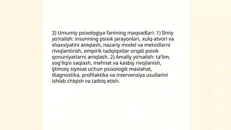 Umumiy psixologiya fanining predmeti 4