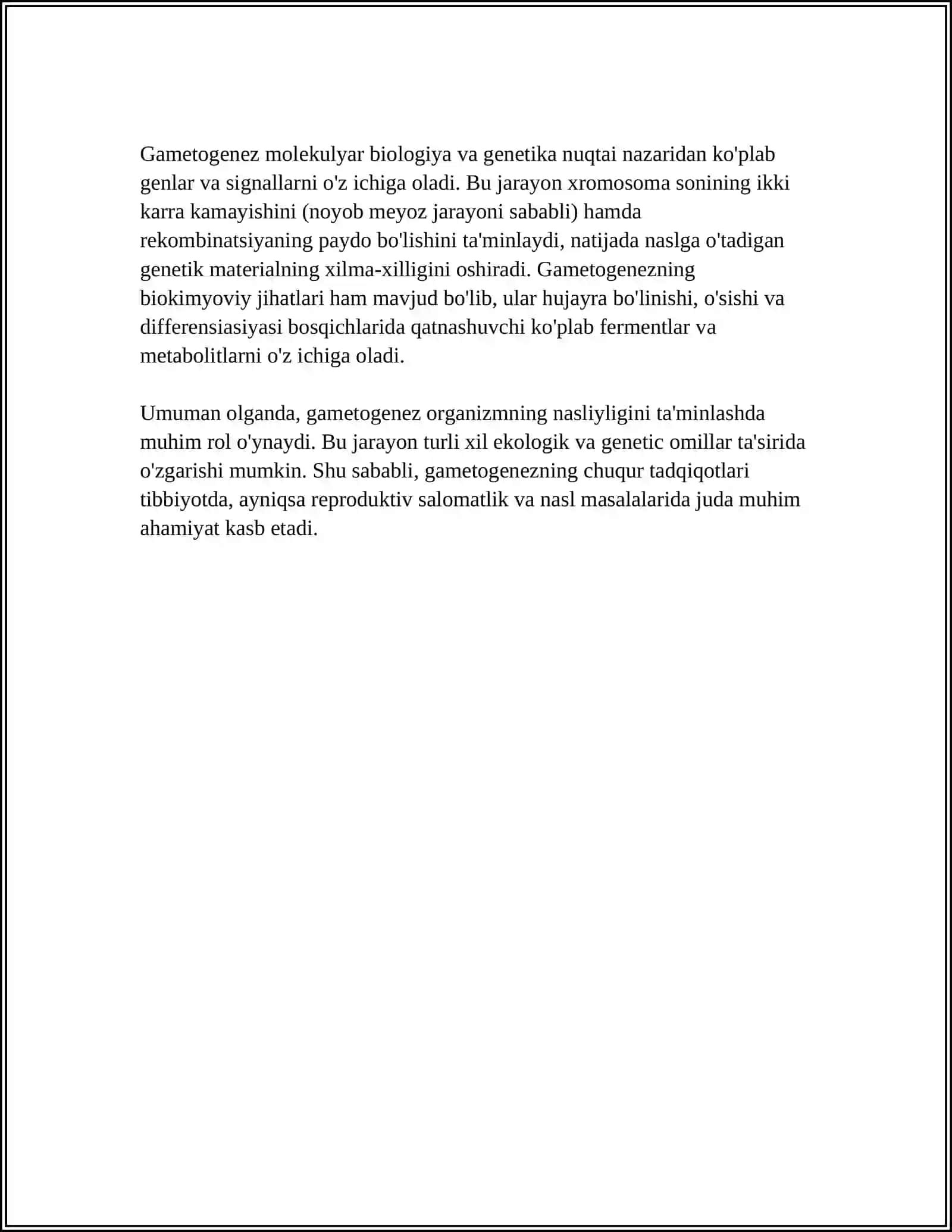 ODAM EMBRIOLOGIYASI ASOSLARI.GAMETOGENEZ,URUG'LANISH, MAYDALANISH 4