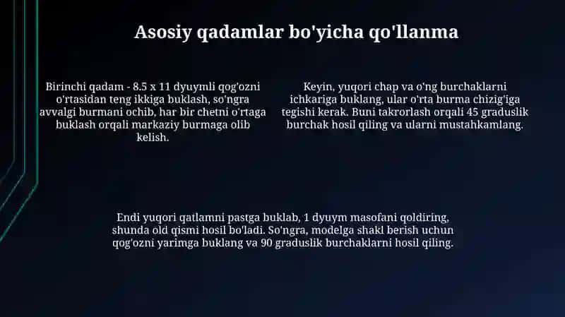 Qogʻozni buklash orqali poyga avtomobili modelini yasash 4