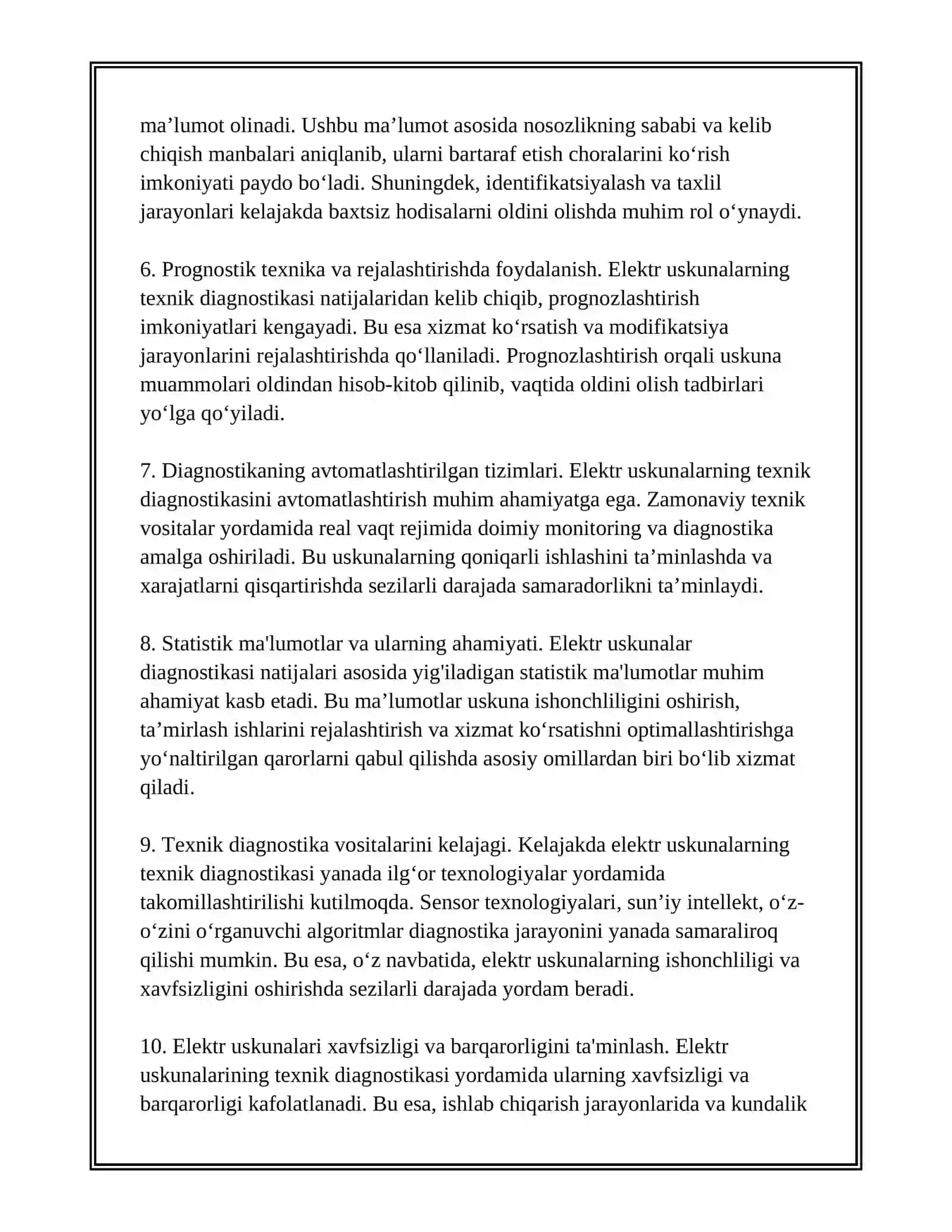 ELEKTR USKUNALARNING TEXNIK DIAGNOSTIKASI 4