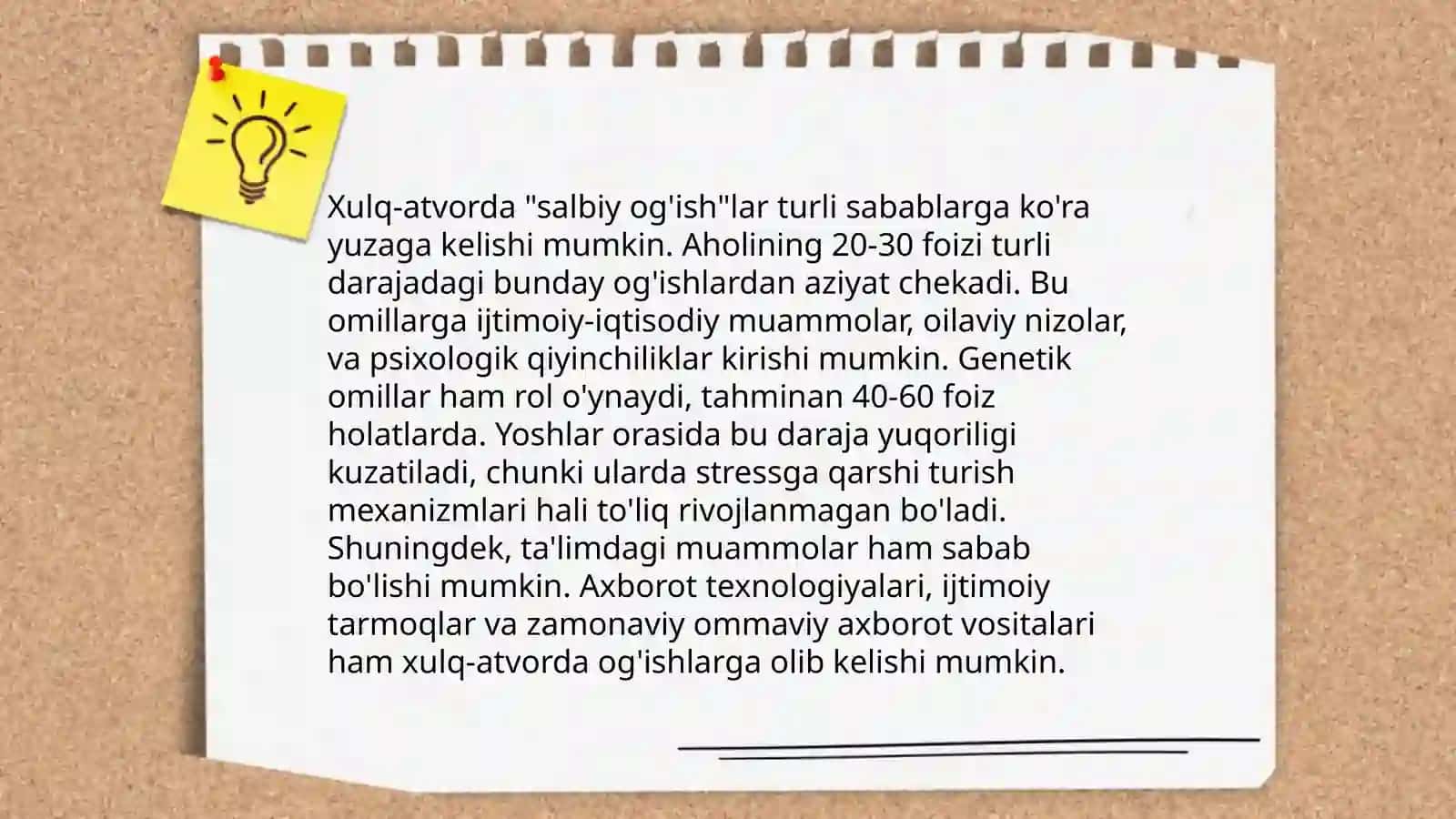 Xulq-atvordagi "salbiy og'ish"lar tipologiyasi 4
