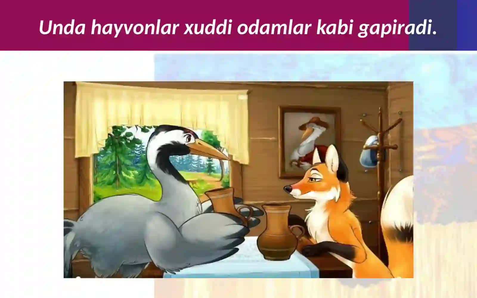 Tasviriy san'at fanidan Bo'ri bilan turna masaliga illustratsiya ishlash taqdimoti 4