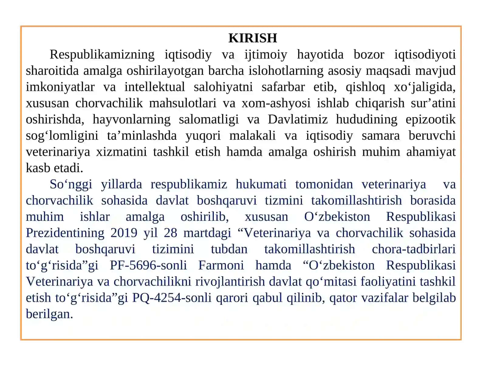 VETERINARIYA ISHINI TASHKIL ETISH VA QONUNCHILIGI 4
