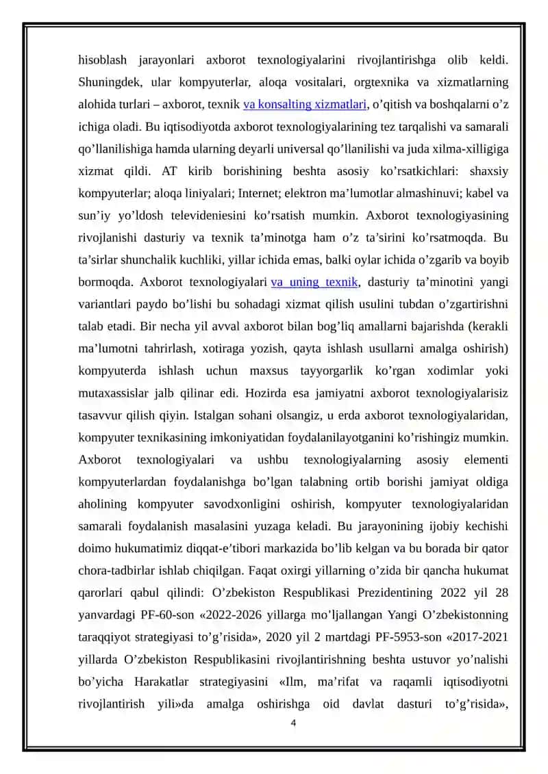 Iqtisodiyotda axborot texnologiyalarning o'rni va ahamiyati 4
