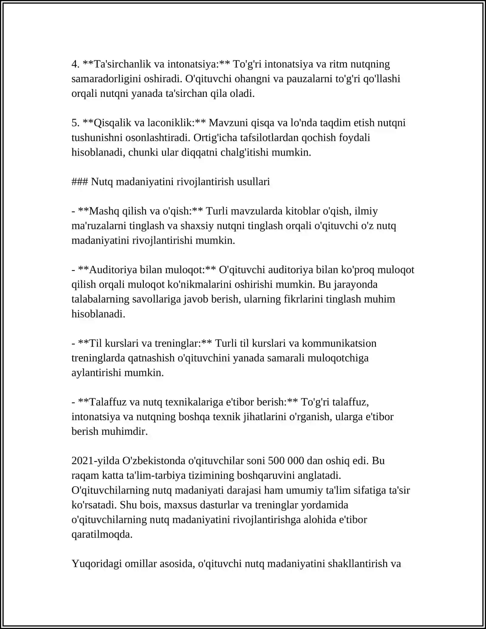 O'QITUVCHI NUTQI VA ADABIY ME'YOR 4