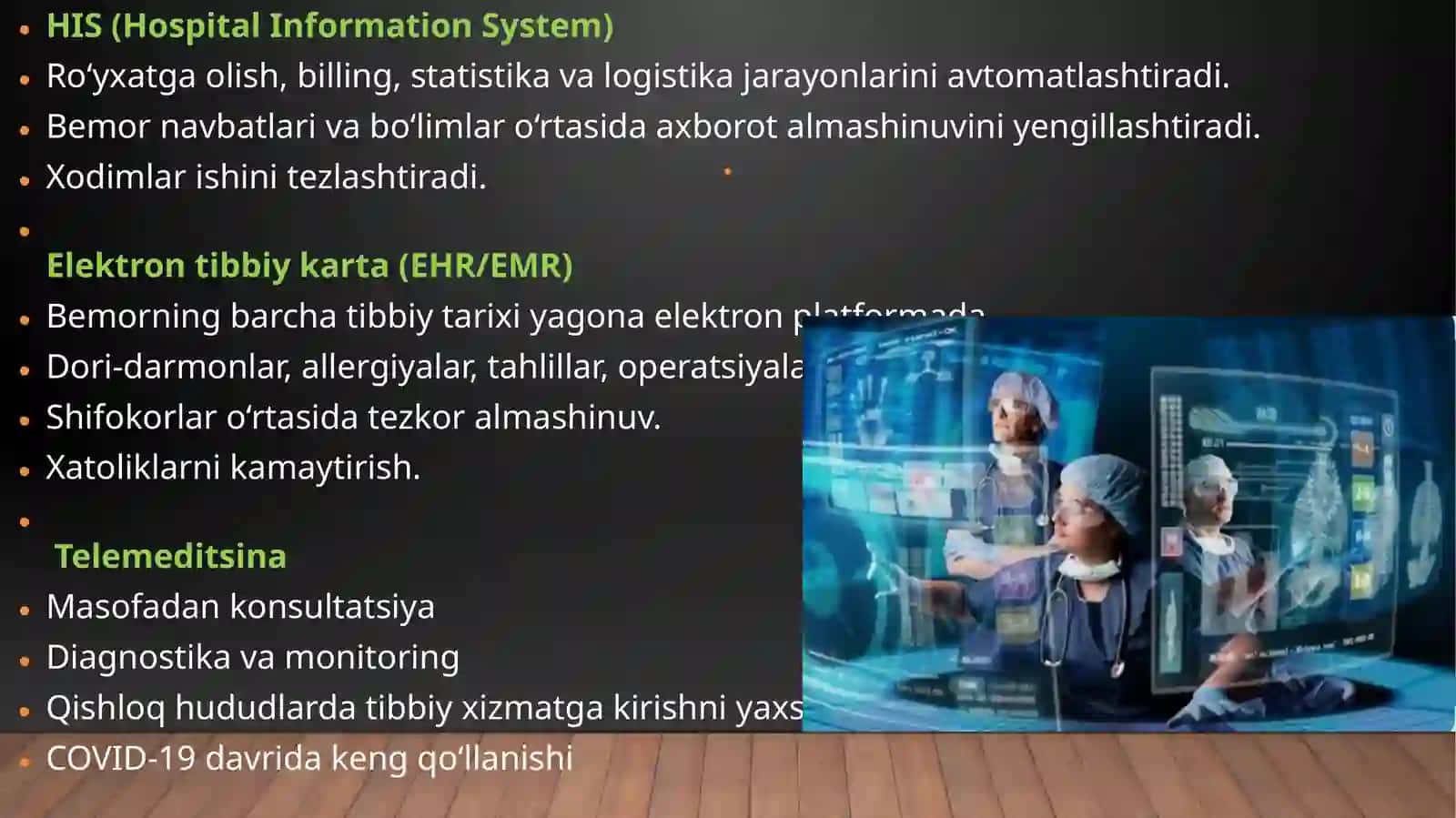 Tibbiyotda axborot texnologiyalarining o‘rni va ahamiyati 4