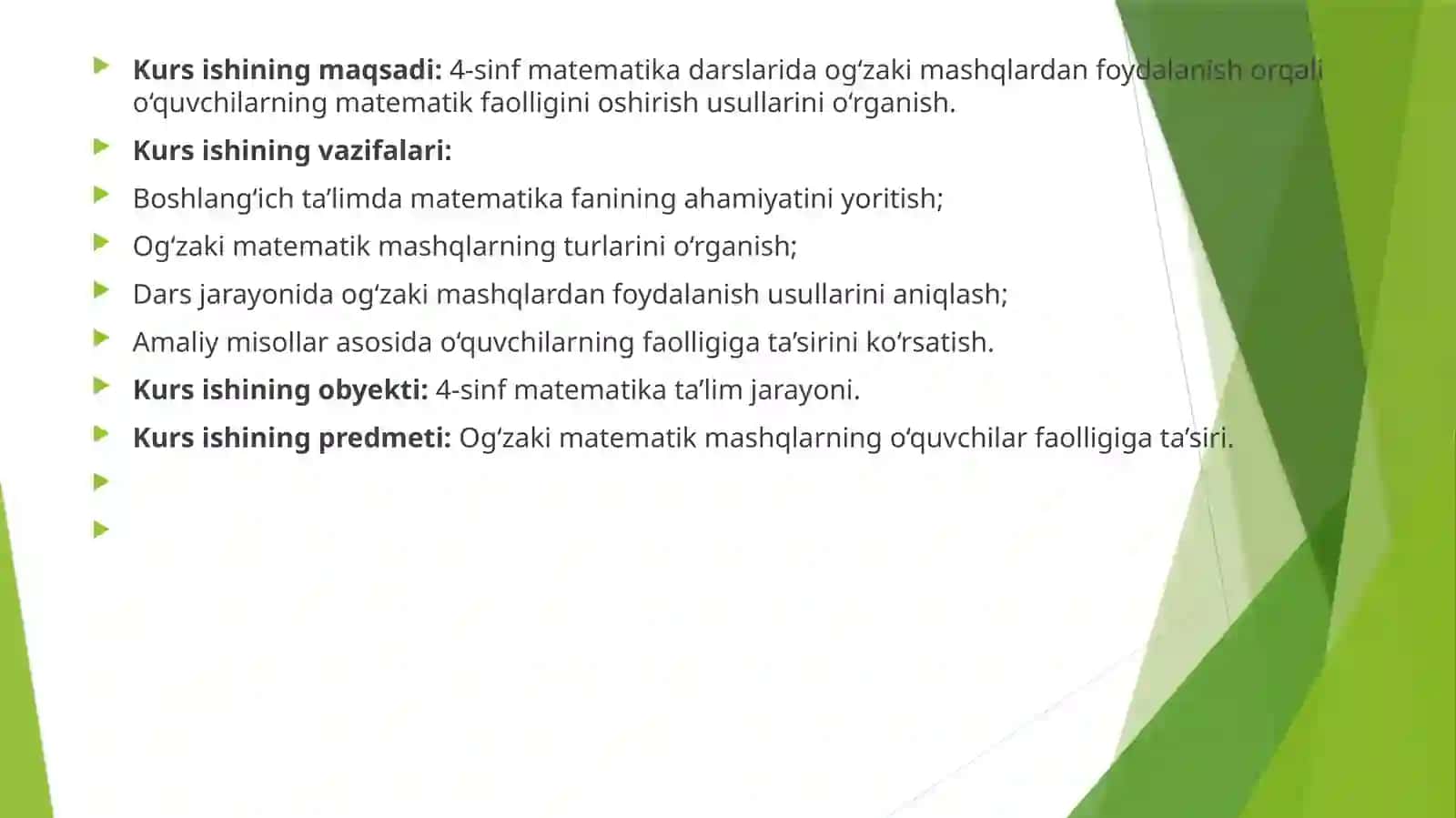 Og‘zakimatematikmashqlardanfoydalanib4-sinfo‘quvchilarinio‘quvfaolliginirivojlantirish 4