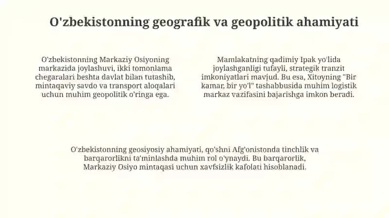 O’zbekiston jahon xamjamiyati bilan integratsiya jarayonini kuchayuvi maqsad vazifalari 4