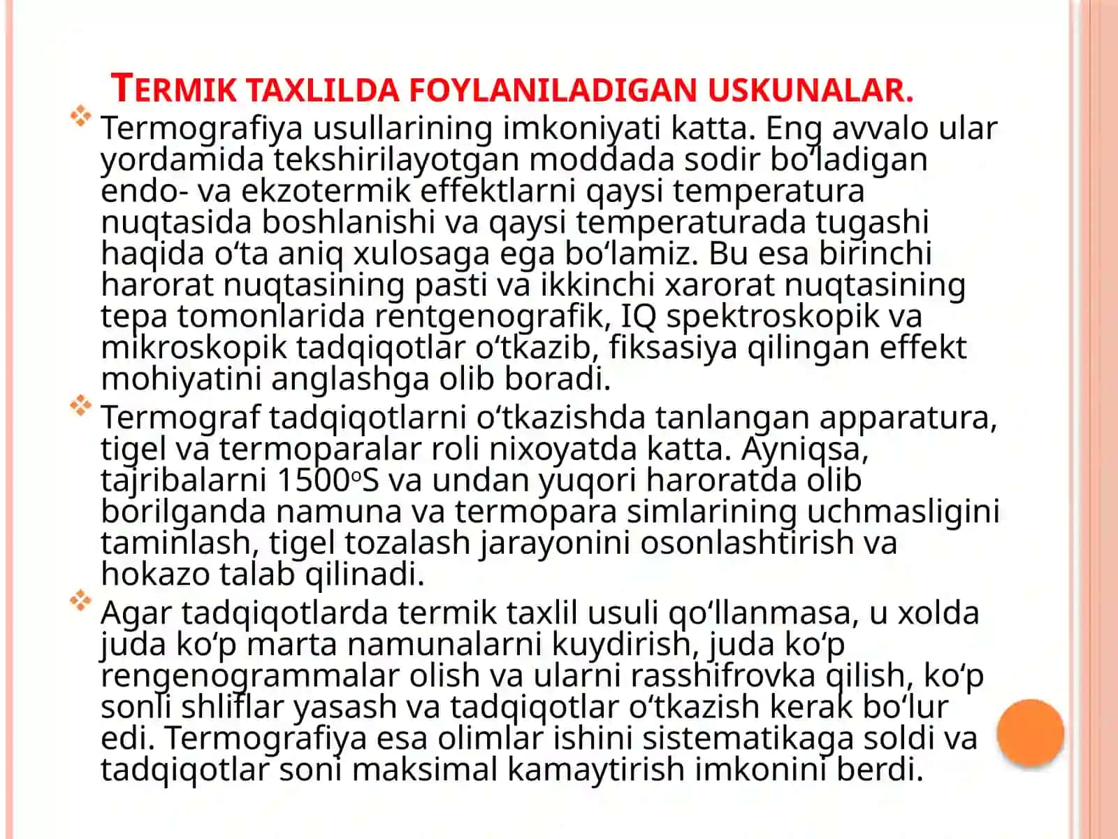 ZAMONAVIYFIZIK-KIMYOVIYTAHLIL USULLARI fanidan 1-mavzu uchun taqdimot 4