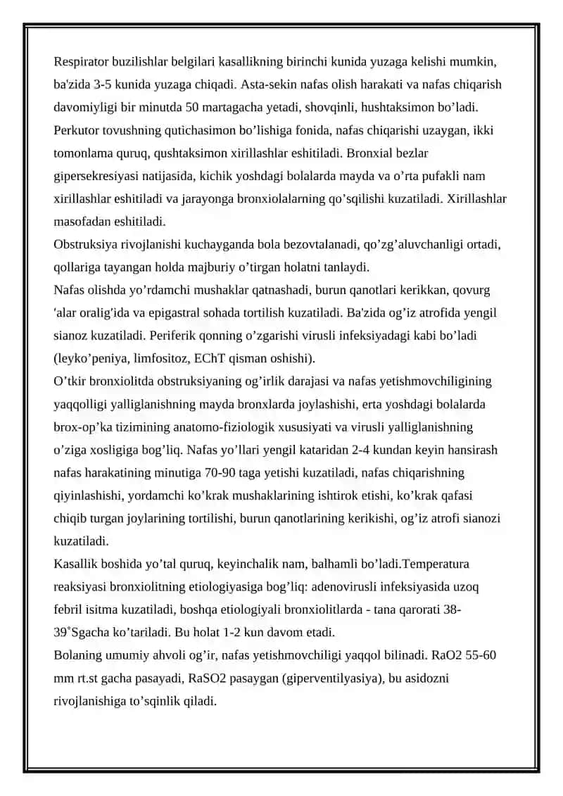 URUSH DAVRIDA ZAHARLANISHLAR: O’TKIR NAFAS YETISHMOVCHILIGI 4