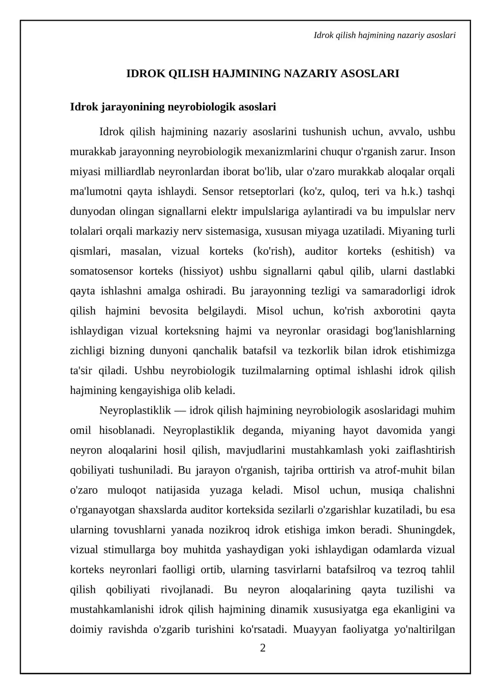Idrok qilish hajmi 4