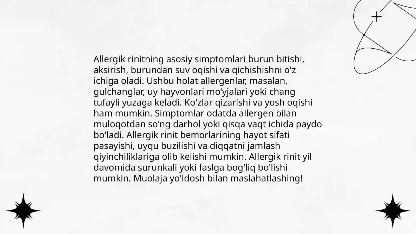 Allergik rinit va ularni zamonaviy davolash usullari 4