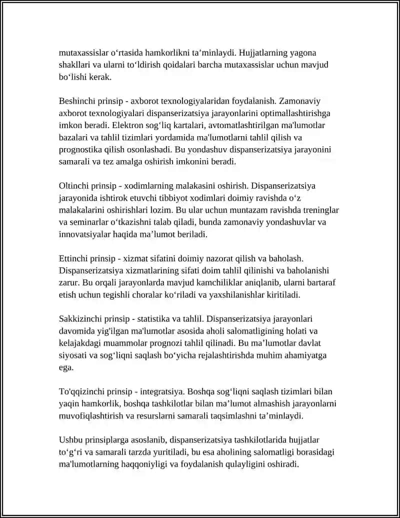 DISPANSERIZATSIYA TUZILISHI HUJJATLARNI YURITISH 4