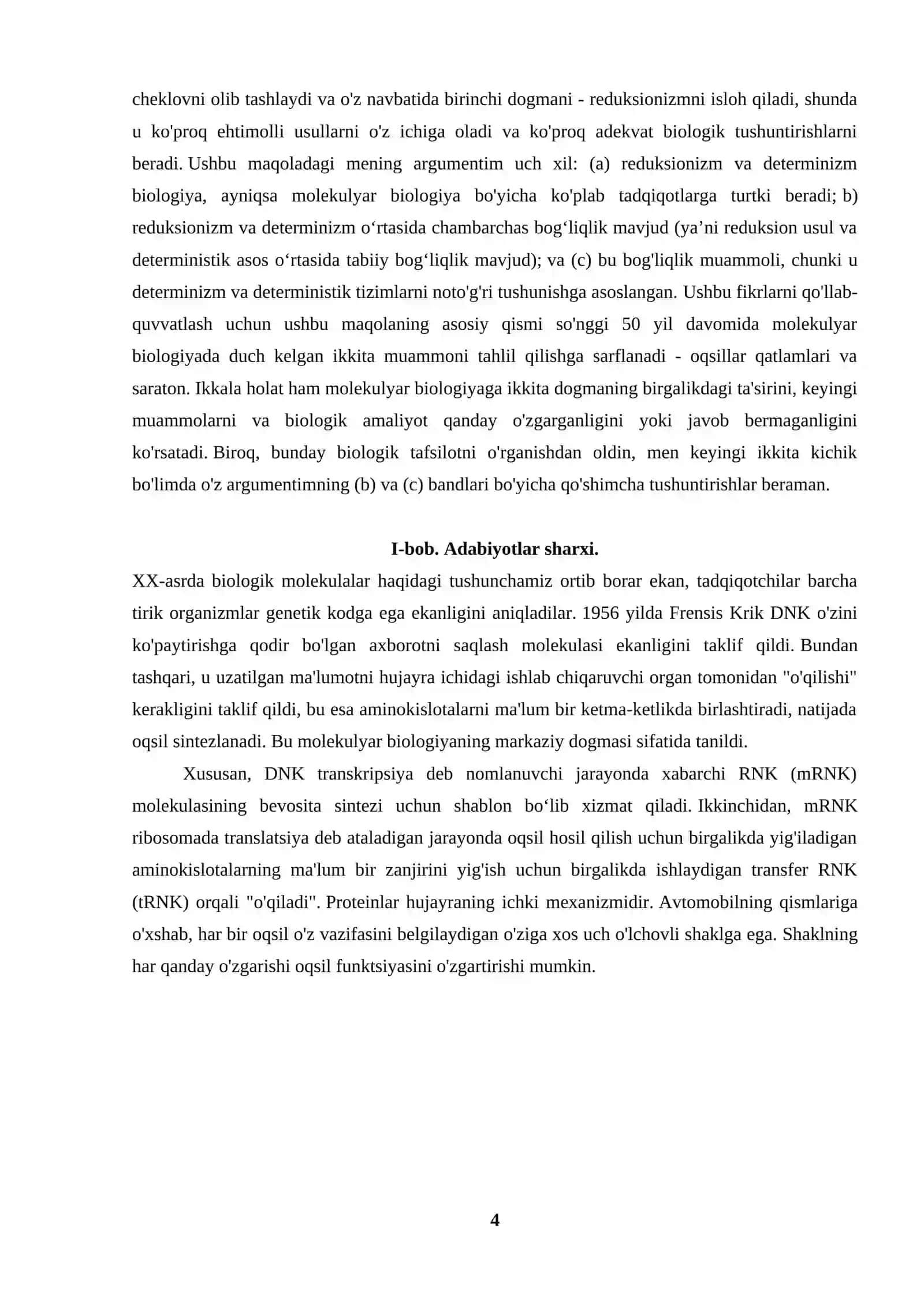 BIOLOGIYA FANIDAGI DOGMALAR: ASOSIY VA IKKINCHI DARAJALI 4