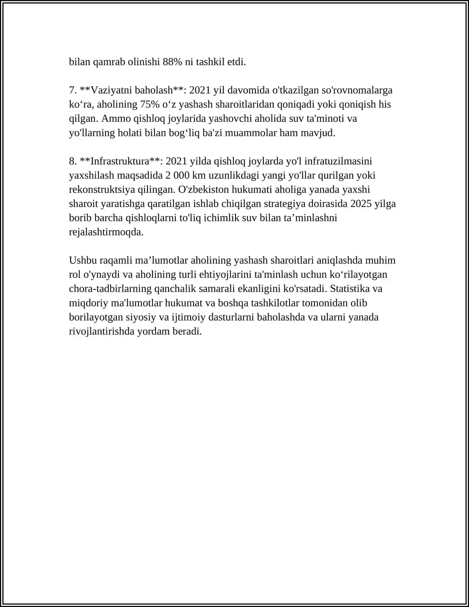MUSTAMLAKA DAVRIDA XALQIMIZNING TURMUSH DARAJASI 4