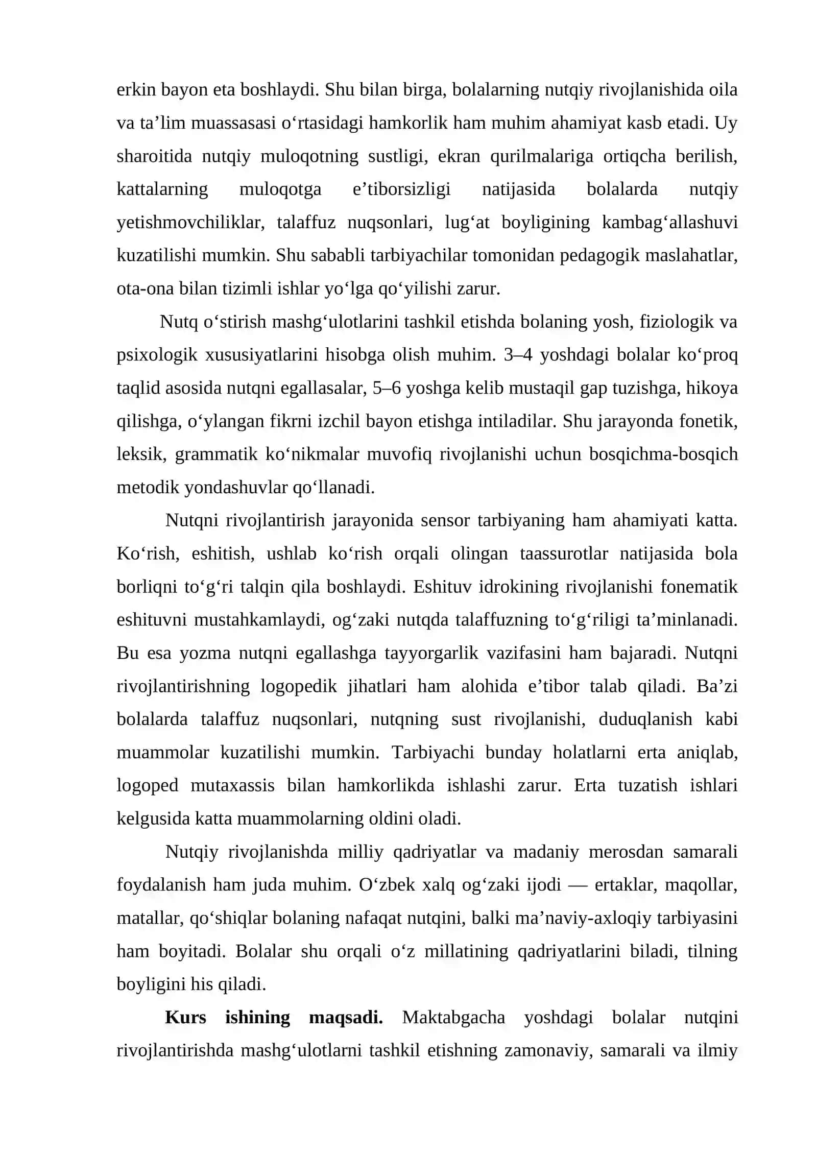 NUTQ O’STIRISH METODIKASI FANIDAN KURS ISHI 4