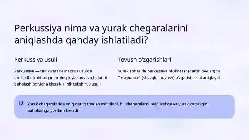 Yurak chegaralarini perkussiyada aniqlash 4