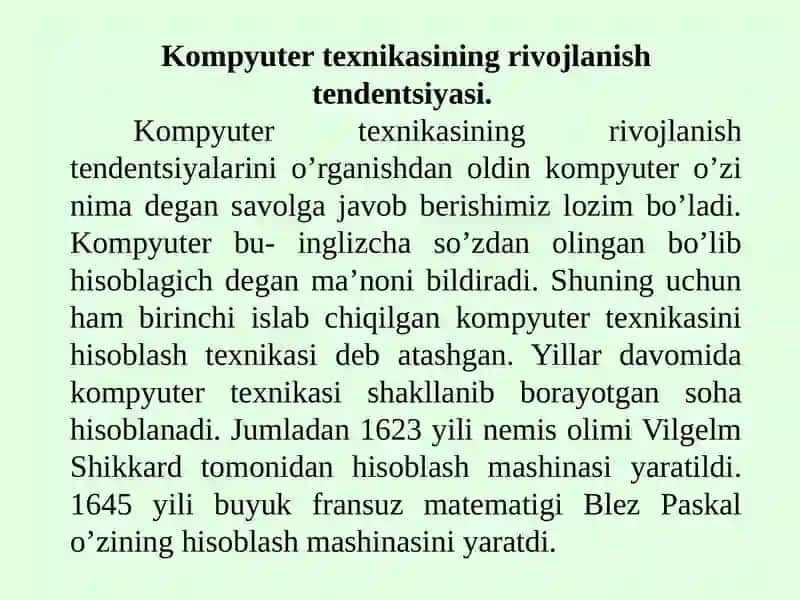 Axborot tizimlarida texnik vositalarni qo‘yilishi va kompyuterlar klassifikatsiyasi Elektron hisoblash mashinalarining rivojlantirish yo‘nalishlari Modemlar va multimediya vositalari 4
