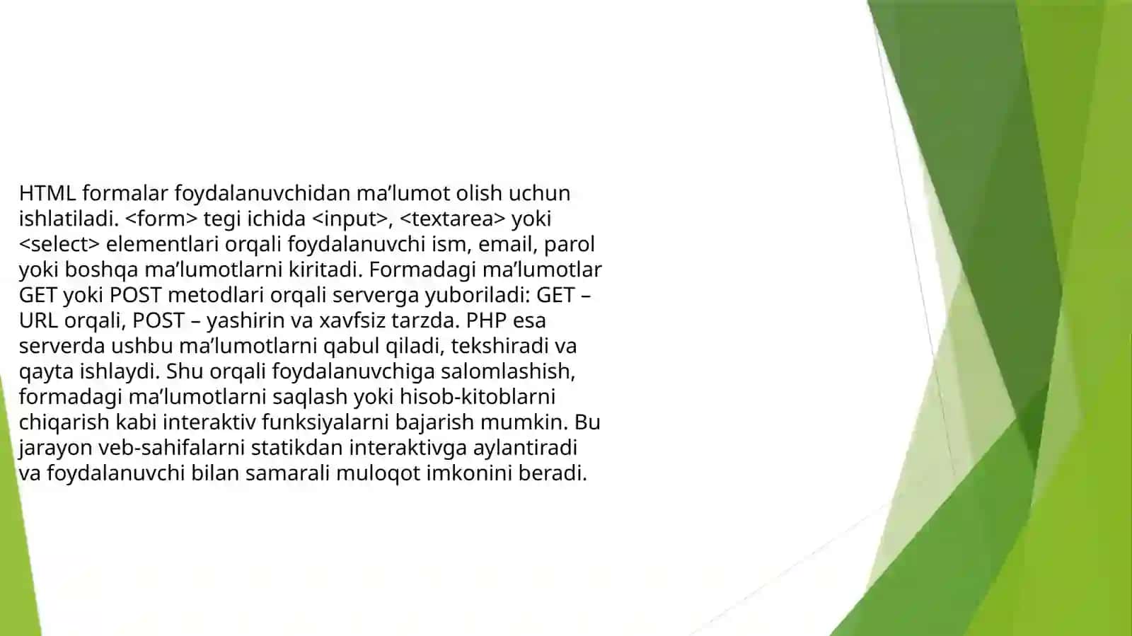 Tibbiyotda Axborot texnologiyalari fanidan “PHP tilida veb sahifa yaratish” mavzusida tayyorlangan prezentatsiyasi 4