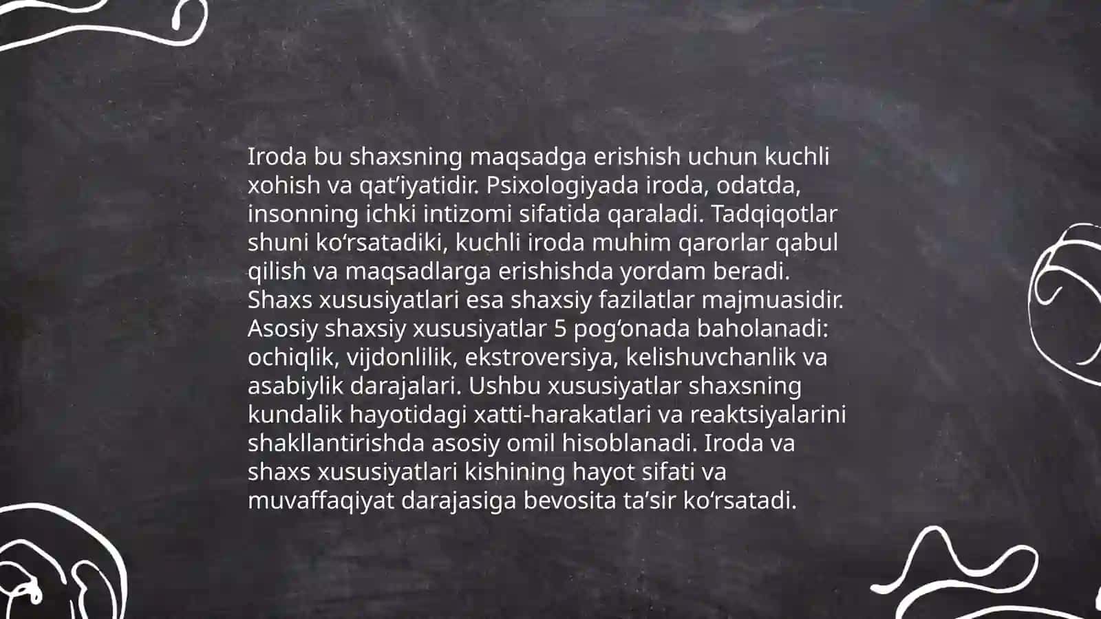 Iroda shaxs xususiyati sifatida 4