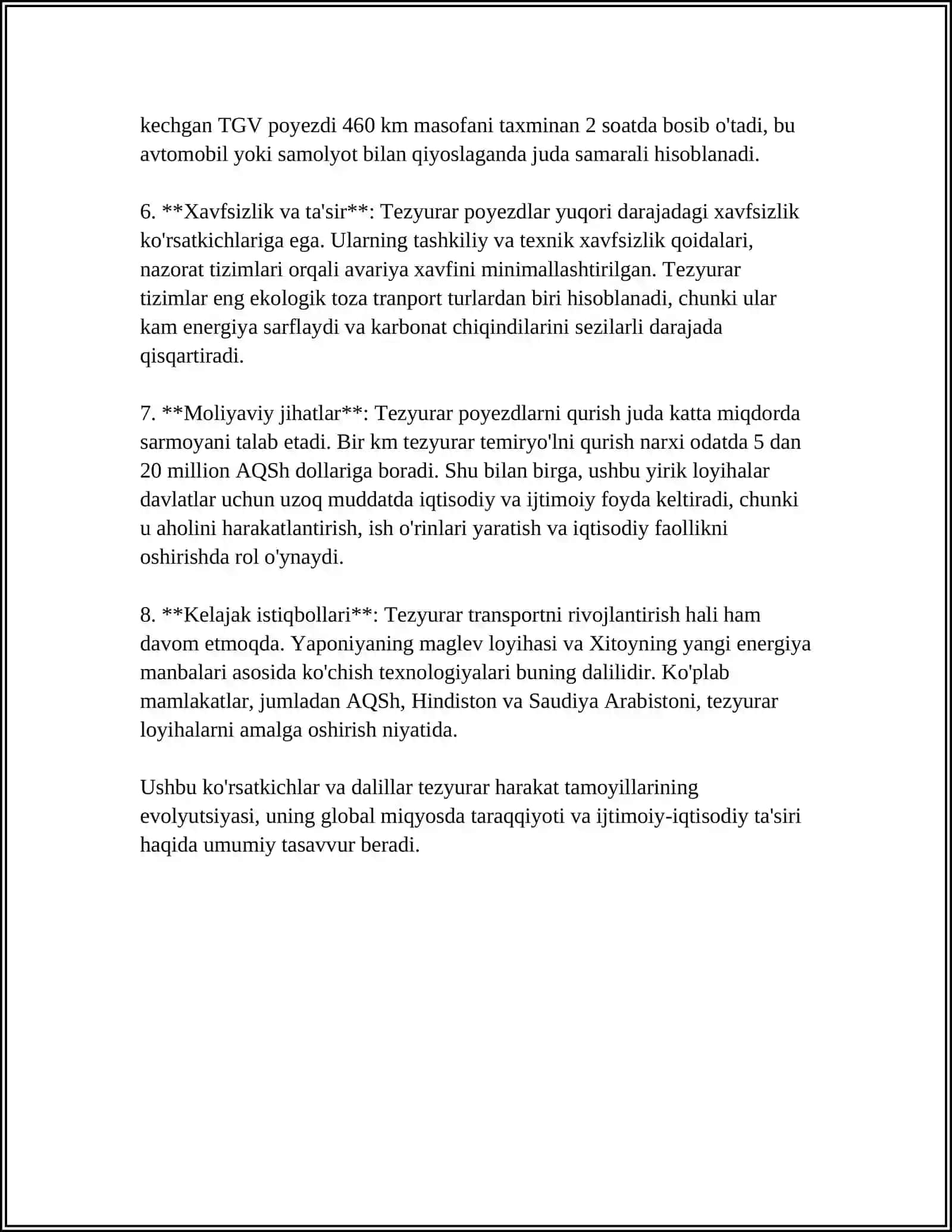 MUSTAQIL ISH Mavzu: TEZYURAR VA YUQORI TEZLIKDAGI XARAKATLAR UCHUN MО‘LJALLANGAN STRELKALI О‘TKAZGICHLAR 4