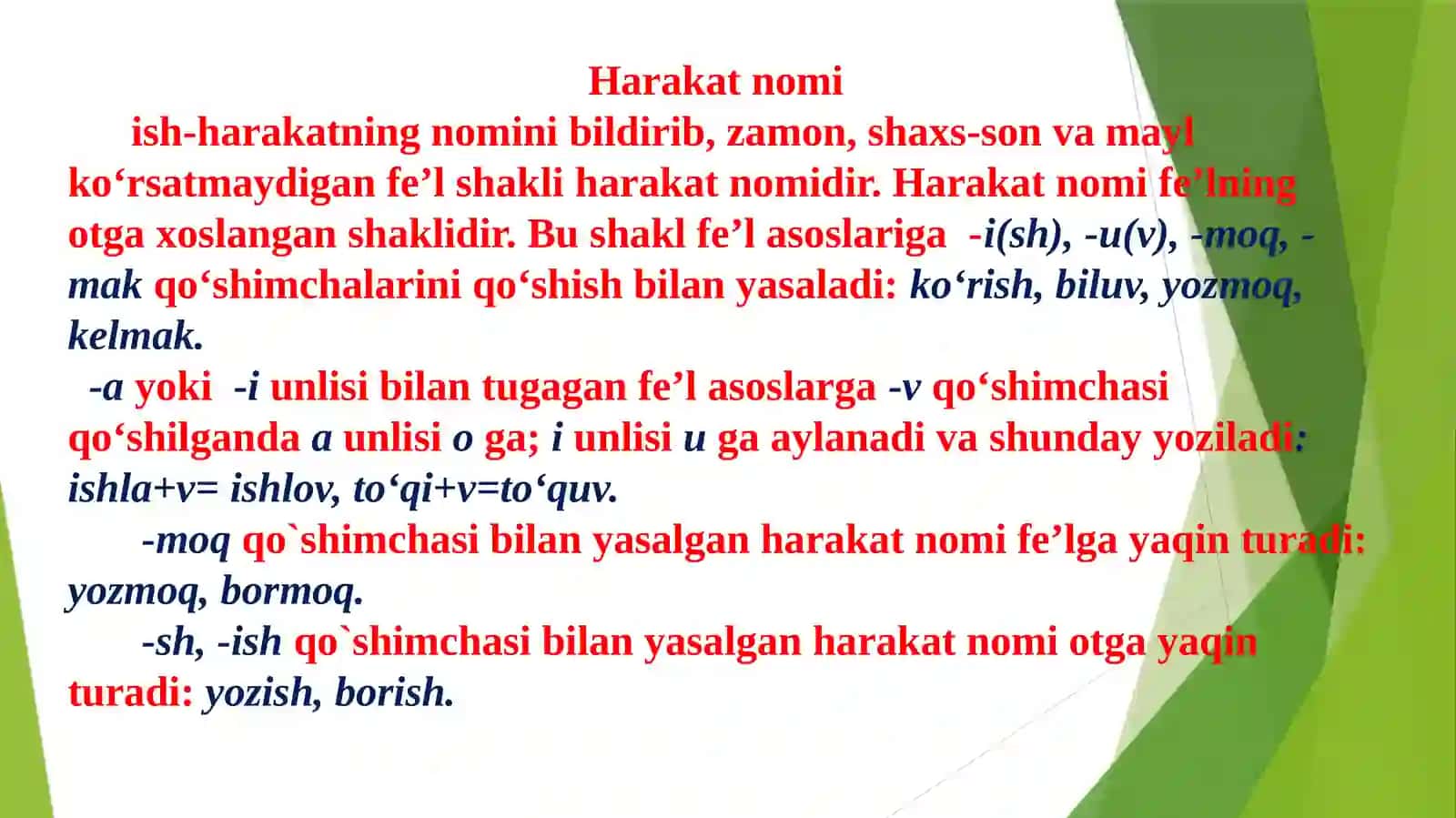 Fe’lning vazifa shakllari. Fe’lning yasalishi. Fe’lning tuzilish jihatdan turlari 4