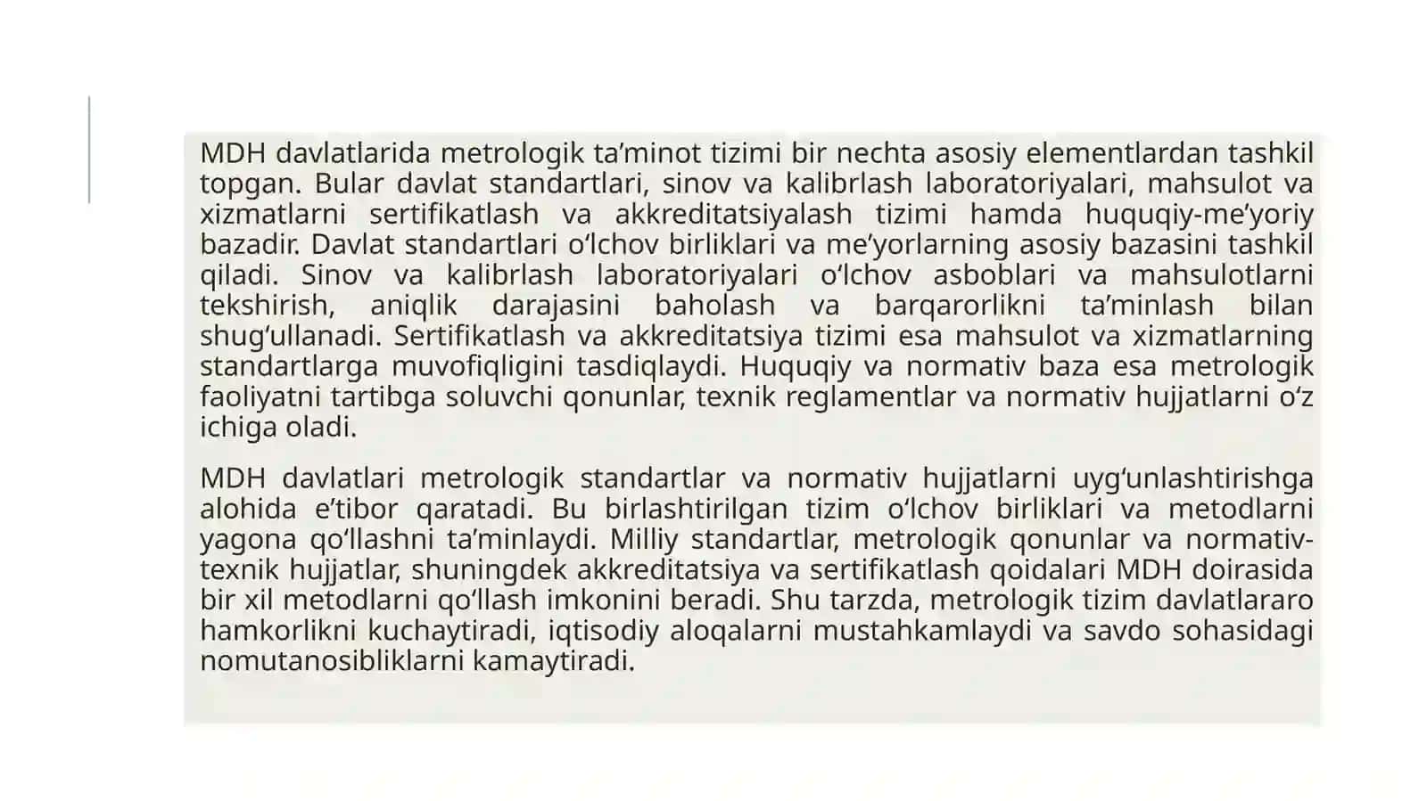 MDH davlatlarida metrologik ta'minotni muvofiqlashtirish 4