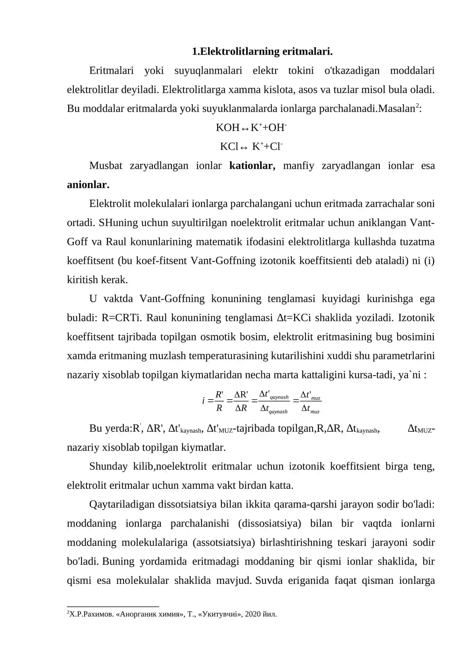 Kuchli va kuchsiz elektrolitlar 4