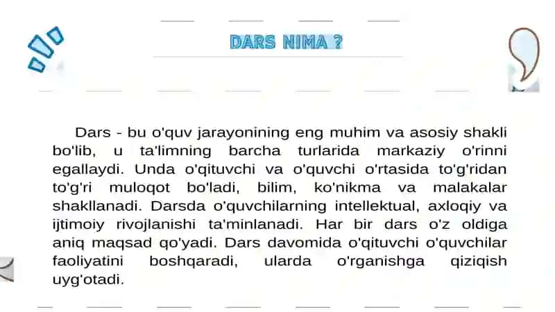 Dors tushunchosi vo uning to'lim tizimidogi 4