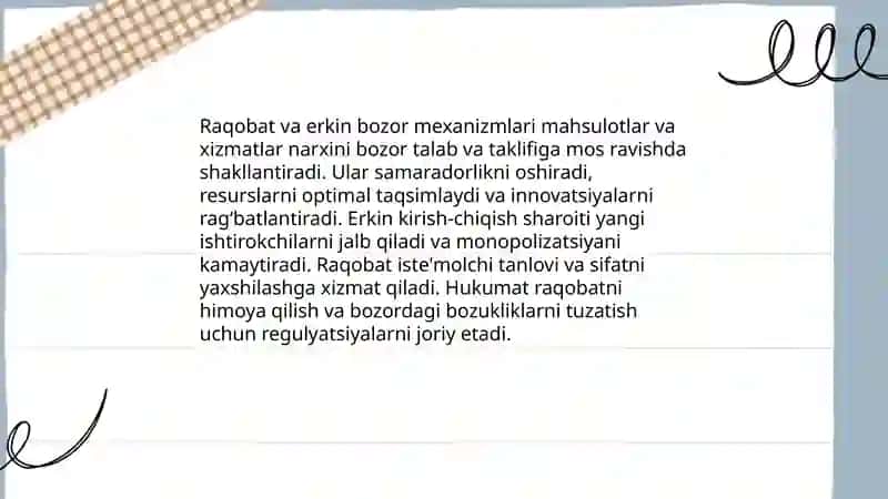 Bozor iqtisodiyotiga muvofiq yoʻnalishning mohiyati 4