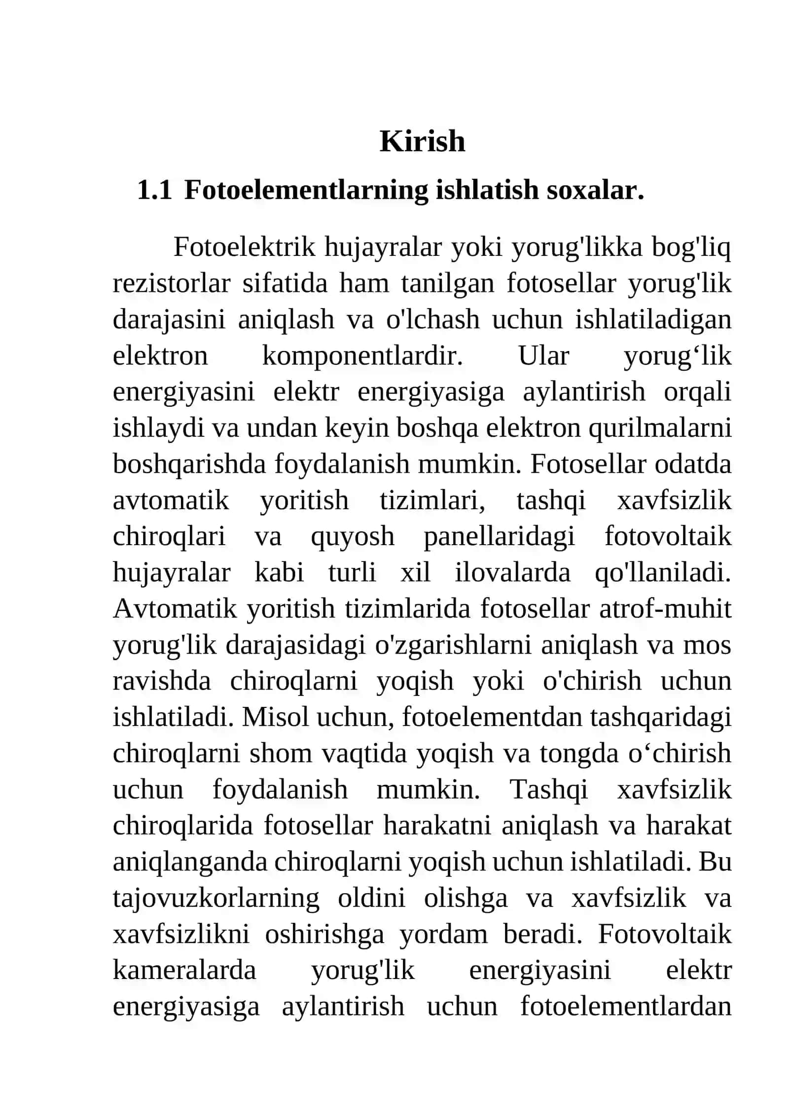 Fotorezistor yordamida xonalarni yoritish chiroqlarini boshqarish kurs ishi 4