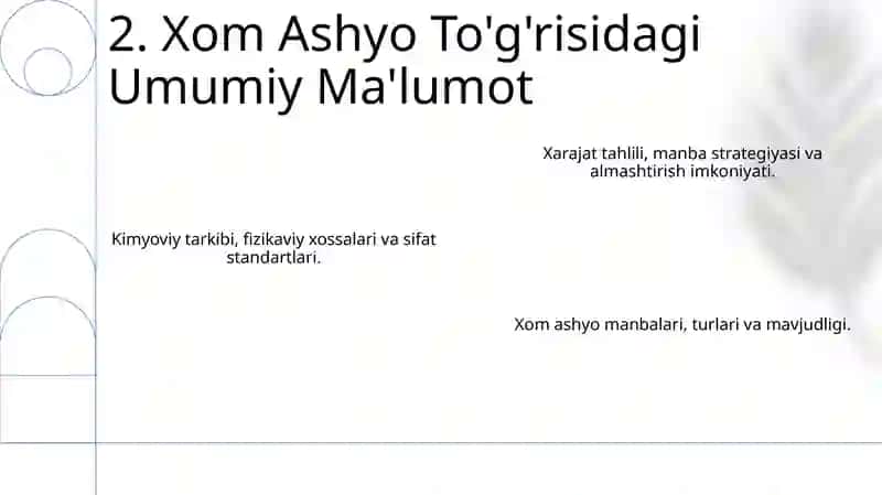 Xom ashyo tahlili 4