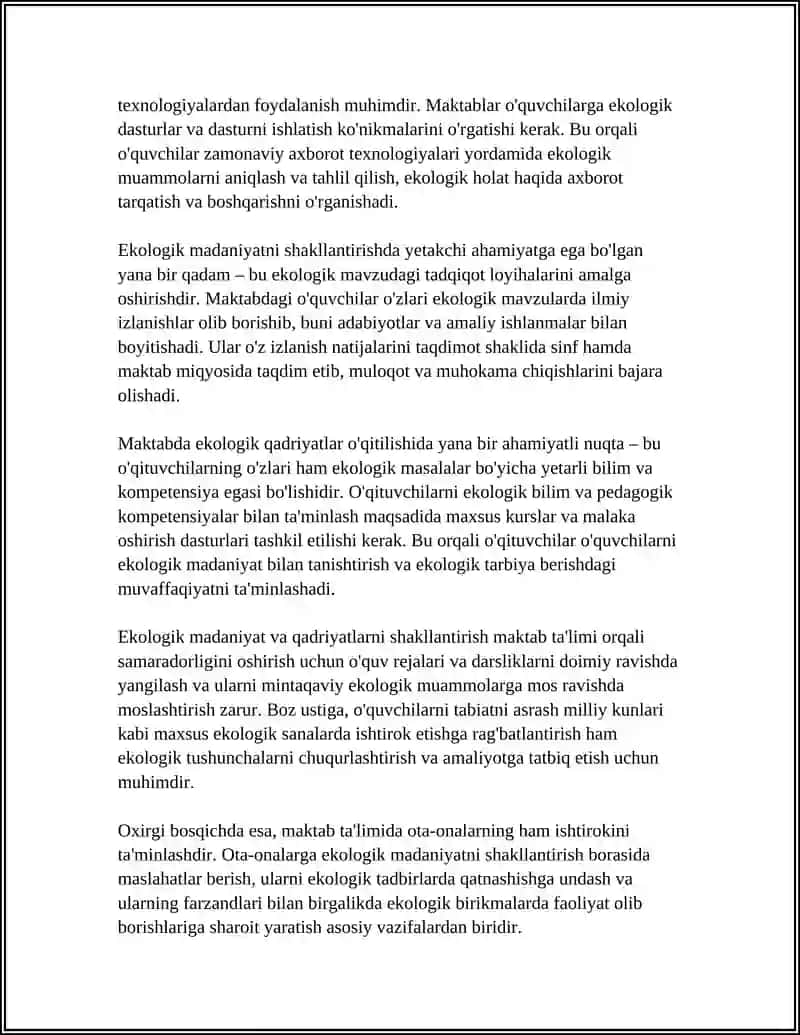 Maktab ta'limida ekologik madaniyat va qadriyatlarni shakllantirish dasturlari 4