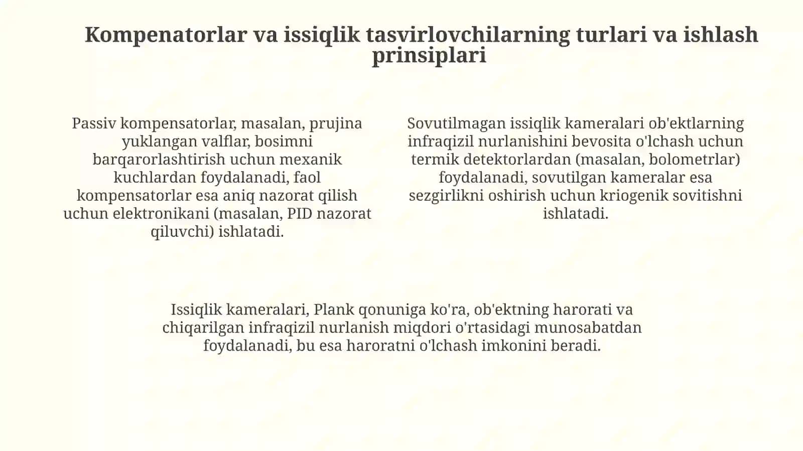 Kompenatorlar va issiqlik tasvirlovchilarning asoslari 4