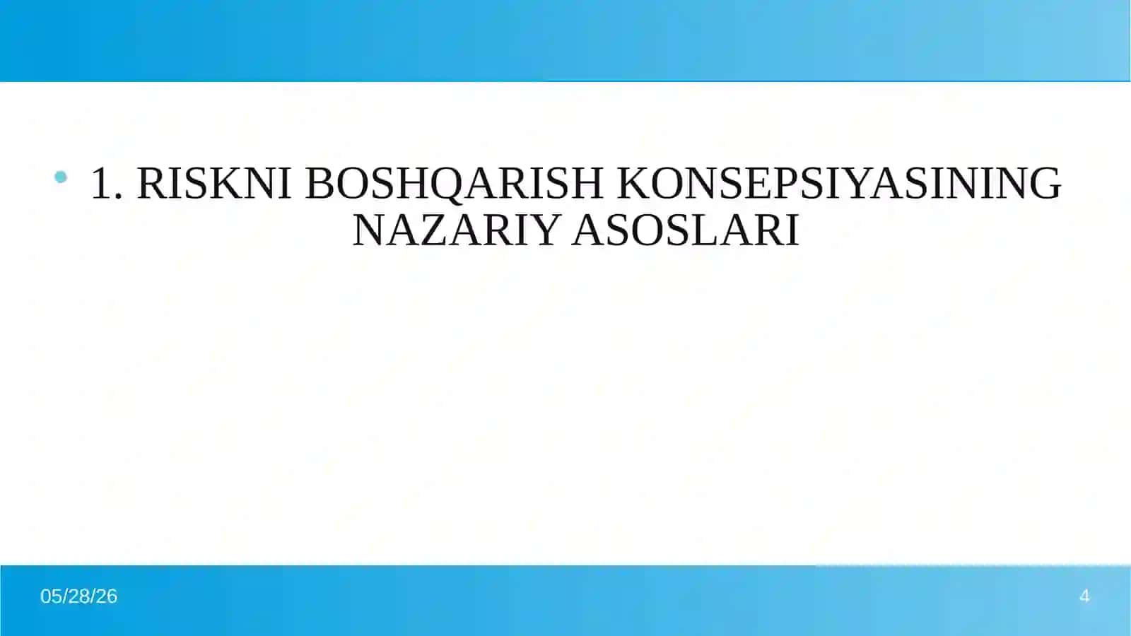 Risklarni Boshqarish Konsepsiyasi 4