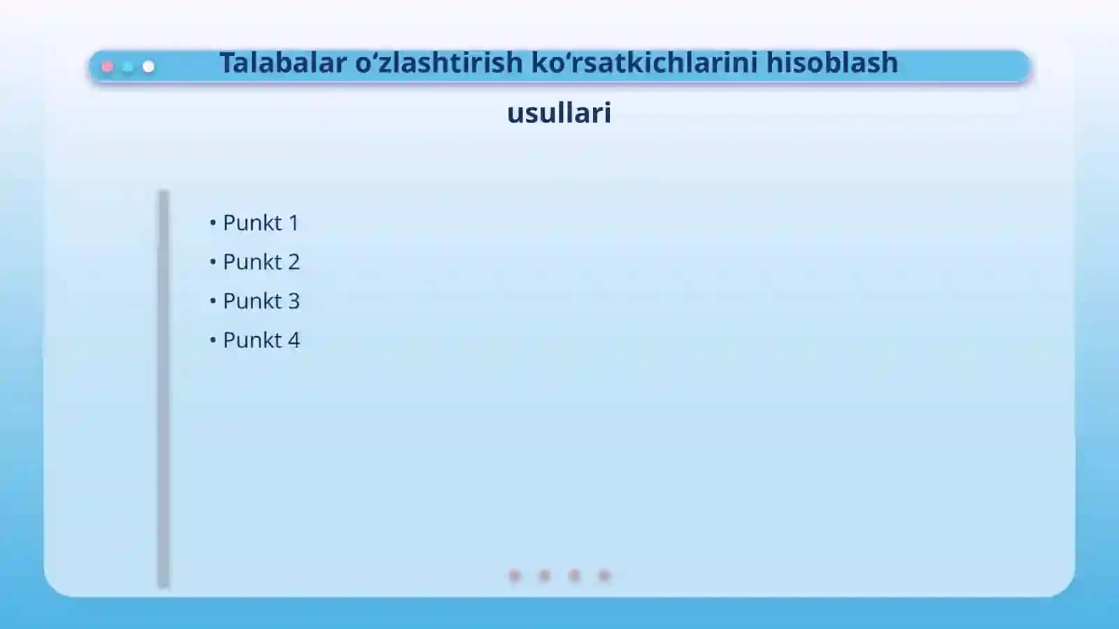 Excel dasturida guruh talabalarining modullar bo‘yicha o‘zlashtirish ko‘rsatkichi, sifat ko‘rsatkichlarini hisoblash va jadval tuzish, natijalar asosida digrammalar yaratish 4